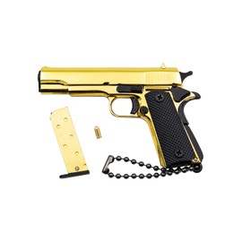Zhongren 1911 Tactical Mini Pistola Keyring 1:3 Metal Gun Shape Keyring Realistico Gun Model Collection Pendant Bag Charm per Gli Uomini Army Fan Gift, golden, Unit size