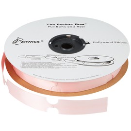 Berwick Offray The Perfect Flora-Satin Ribbon-5" Diameter X 20 Loops, 1-7/16" Wide Ribbon-50 Pieces/Reel Pull Bow, Pink