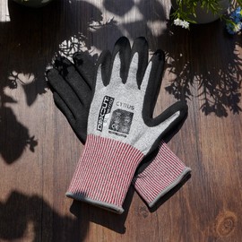 CYRUS Gardening Gloves for Women,Cut and Puncture Resistant,Non-slip and Durable,Suitable for Gardening, Outdoor Work,Grey Black,L