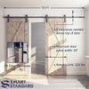 SMARTSTANDARD 10FT Double Barn Door Hardware Kit, Sliding Door Track-Smoothly