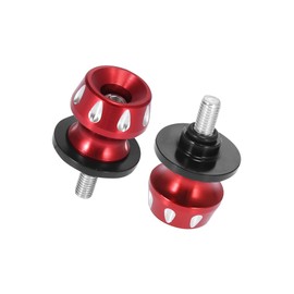 PARSLUCK 2pcs 8mm M8x1.25 Red Aluminum Alloy Motorcycle Swing Arm Spools Sliders Stand for Honda for Suzuki Stable