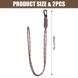 2 Pack Durable Braided Paracord Lanyards for Keys & Phone - Heavy Duty Neck Strap with Metal Key Rings, Secure Anti-Loss Design for ID Badge Holders, Office, Outdoor