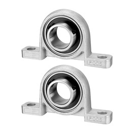sourcing map KP005 Pillow Block Bearing, 25mm Bore Diameter, Zinc Alloy/Chrome Steel, Set Screw Lock (Pack of 2)