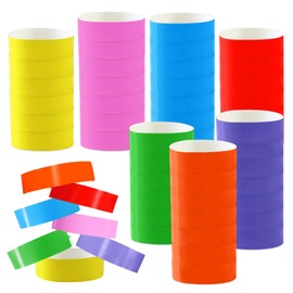 Modixun 350 Counts Wristbands for Events, Waterproof Paper Wristbands Neon Wrist Bands, Lightweight Paper Party Bracelets, Concert Bracelets, Style A