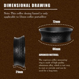 KYONANO 51mm Magnetic Dosing Funnel, Espresso Coffee Dosing Ring, Compatible with 51mm Delonghi & EUPA Portafilter Series, Espresso Accessories for Barista, Home, Cafe