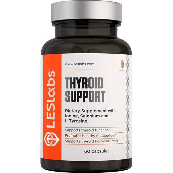 LES Labs Thyroid Support, Natural Supplement for Thyroid Health, Metabolism & Thyroid Hormone Levels, 60 Capsules