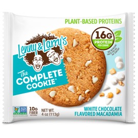 Lenny & Larry's The Complete Cookie, White Chocolaty Macadamia, Soft Baked, 16g Plant Protein, Vegan, Non-GMO, 4 Ounce Cookie (Pack of 12)