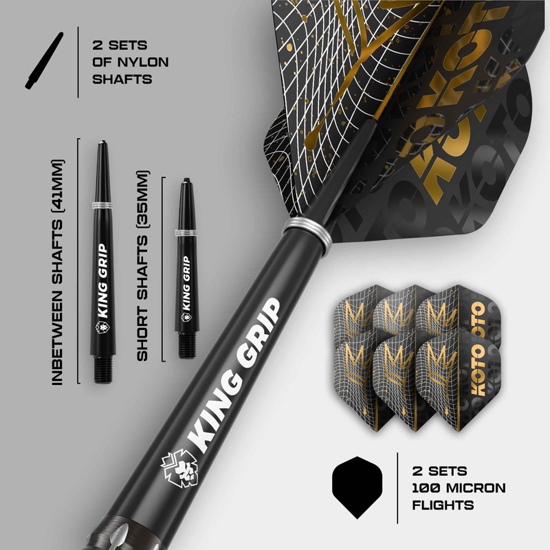KOTO - Black Crown 90% Darts 30 Gram, Black &