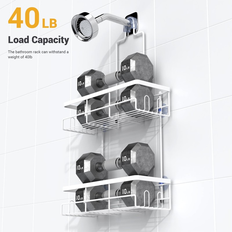 AKTECKE Shower Caddy Hanging Bathroom Organizer: Rustproof Shelf for Inside