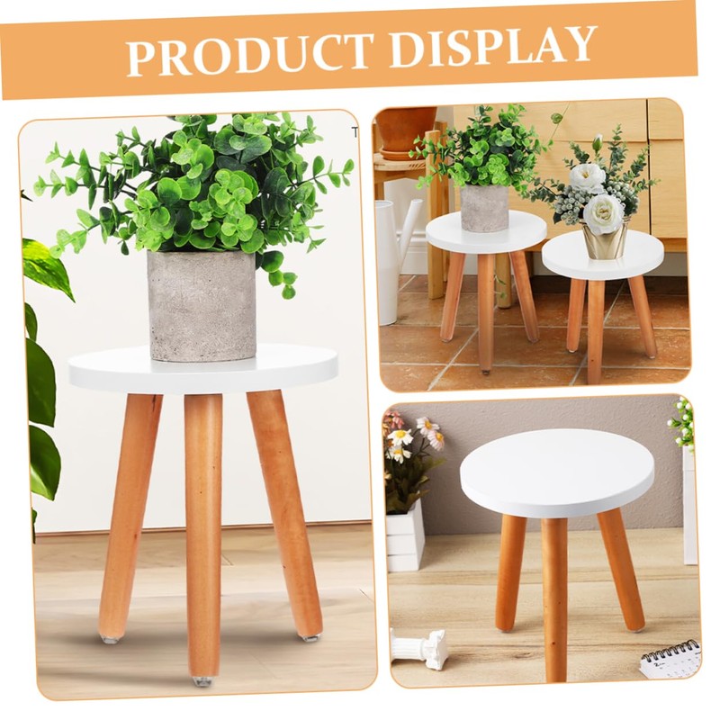 VICASKY Wooden Flowerpot Pedestal Stand Decorative Plant Display Stool for