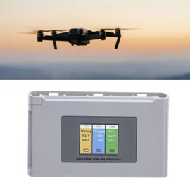 Mini 2Pro Battery Charger, 3-Channel Two Way Charging Hub, Portable Multifunction USB Fast Charger with Digital Display, Charge 3 Batteries in Sequence