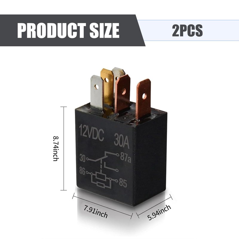 MLY Automotive 12V Relay, 30A 5-Pin Starter Relay, Waterproof Multi-Purpose