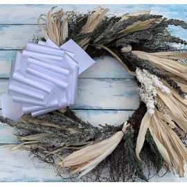 White Wedding Decorations Pull Bows – 8” Wide, Set of 50, Memorial Day, Christmas, Reception, Event Decor, Birthday, Big Bows for Trees, Posts, Fences, Gates, 4th of July, President's Day