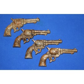 Cast Iron Revolver for Large Western Cowboy Frame Accents, 4 items DLT