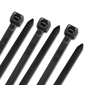 UL Listed Heavy Duty Cable Zip Ties 6 Inch, 500Pcs Industrial Nylon Durable Self-locking Wire Tie Wraps with 40 lbs Tensile Strength, UV & Heat Resistant - Black