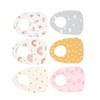 6pcs Infant Bibs U Shaped Snap Button Closure Cotton Waterproof