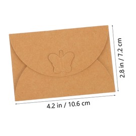 GRIRIW 50PCS Vintage Kraft Paper Envelopes Retro Butterfly Closure for Invitations Letter Writing and Creative Stationery Plain Color Envelope for Personal Messages and Greetings