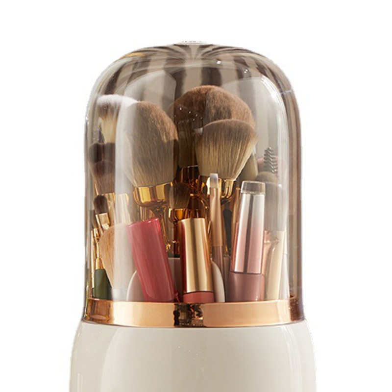 Makeup Brush Holder Multifunctional Brush Organizer Home Rotating Dustproof Cosmetic