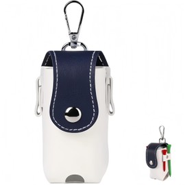 MHSKNHW Lightweight Golf Ball Case PU Leather Marine Blue Golf Accessories Storage Pouch with Easy Removal Carabiner