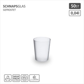 silverkitchen 50 x Shot Glasses 4cl Frosted – Shatterproof Shot Cups Reusable Plastic Shot Glasses Made in Germany