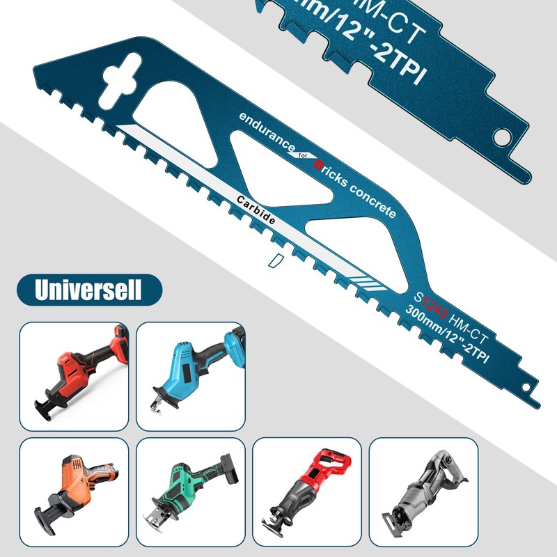Aicoya Reciprocating Saw Blade Stone for Concrete Metal Wood 505