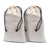 ZENPAC Cowboy Boot Bag, Beige Duster Flannel Pouch with Drawstring