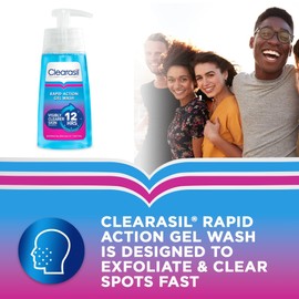 Clearasil Exfoliating Face Wash, 150ml, Salicylic Acid Gel, Acne Wash, Blemish Treatment, Face Wash for Sensitive Skin, Oil Control, Works Fast, Reduces Redness, Spot Treatments, Skin Care
