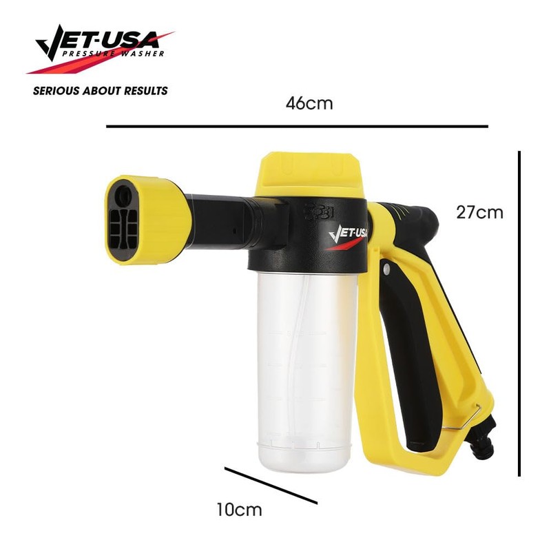 Jet-USA Foam Cannon Soap Applicator Gun for Garden Hose, Snow