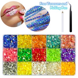 Snow Globe Tumbler DIY Kit s 16 oz Double Wall Glass Cup Chunky Glitter Funnel Tweezer Free UV DTF Wrap for Beginnercolor: R02 mix colors