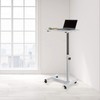 Seville Classics Solid-Top Height Adjustable Mobile Laptop Computer Desk Cart