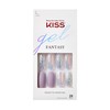KISS Gel Fantasy Glue-On Nails Lavender Glitter Long Length Coffin