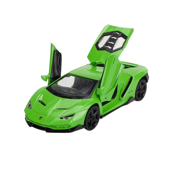 Alloy Collectible Green Lamborghini Toy Pull Back Vehicles Diecast Cars Model with Light & Sound