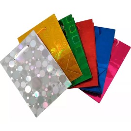 Lecurte 10 Bolsas Holograficas 21x18 Regalo Cumpleaños Ecologicas