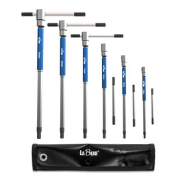 LABEAR-6pcs Metric 3-Way T-Handle Spinner Hex Allen Key Wrench Set – Sizes from 2mm to 8mm – Sliding Handle, Spinning Sleeve for Versatile Speed and Leverage Application