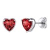 925 Sterling Silver Heart Stud Earrings, 6mm Cute Tiny Crystal