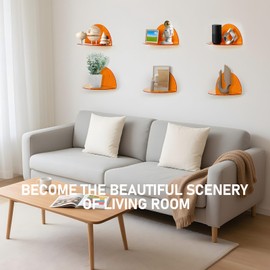 Venlus 3 Pack Acrylic Floating Shelves for Wall, Clear Hanging Bookshelves for Kids Rooms, Display Wall Shelf for Bedroom, Bathroom, Living Room, Kitchen, Home Decor & Storage Organizer