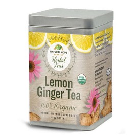 Natural Hope Herbals LEMON GINGER TEA - USDA Certified Organic Herbal Blend for Digestion Support