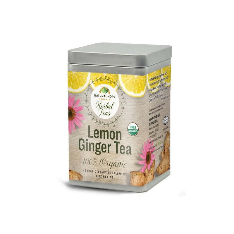Natural Hope Herbals LEMON GINGER TEA - USDA Certified Organic