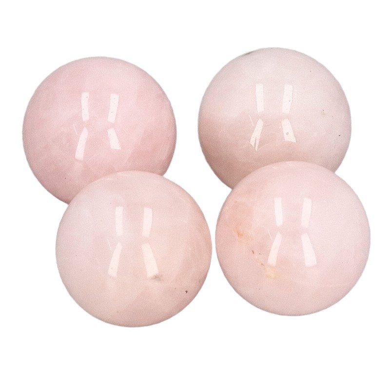 4Pcs Rose Quartz Crystal Balls 0.8in Diameter Clear Negative Energy