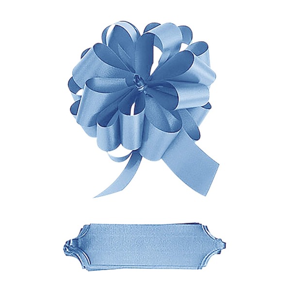 Light Blue Pull Bows - 5 1/2"W x 20 Loops - Pack of 50