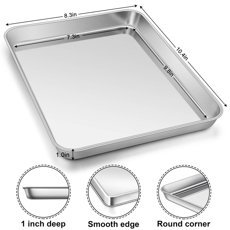 Homikit Baking Sheet Pan Set of 2, 10.5" x 8.3"