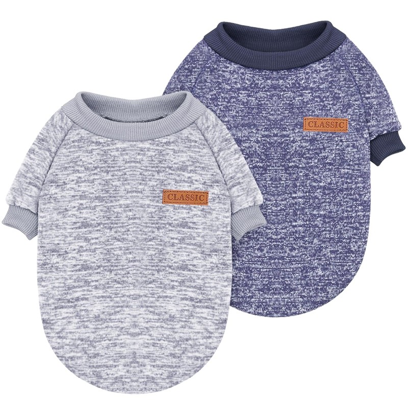 2 Pieces Pet Dog Classic Knitwear Sweater, Fleece Coat for