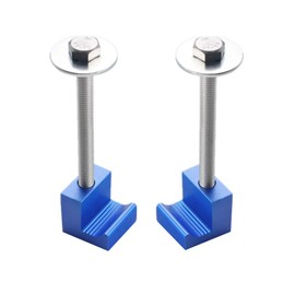 DEWHEL Tool Box Tie Downs Aluminum J Clamps Crossover Toolbox Pickup Pair Universal Fit (2 PCS, Blue)