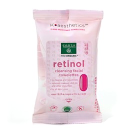 Earth Therapeutics Retinol Cleansing Facial Towelettes - Travel Size - Retinol