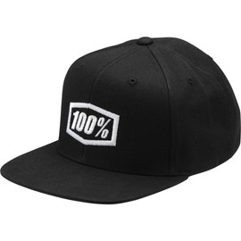 100% Casual Unisex Icon Snapback Cap Aj Fit Black OS Hat, One Size, black
