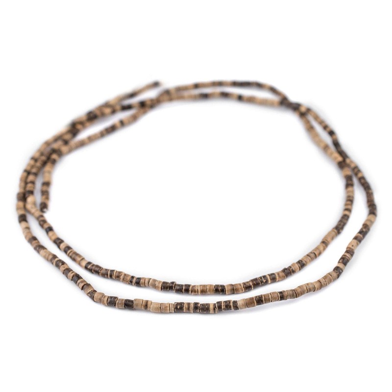 TheBeadChest Rustic Heishi Coconut Shell Beads (3-4mm)