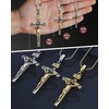 ZENLUNANO Catholic Crucifix Necklace for Men and Women, Antique Silver