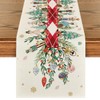 Artoid Mode Red Nutcracker Floral Holly Christmas Table Runner, Seasonal