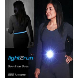 Night Running Light Belt, Brighter Than Reflective Gear, with Front LED & COB Lamp, USB Rechargeable Bright 300 Lumens Safety Belt Light for Night Runners & Dog Walking, New Lamp, Improved Visibility