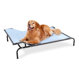 Sweetnight Elevated Dog Bed with Headrest for Large Dogs | Waterproof Raised Dog Cot for Outdoor - 51inch Heavy Duty Steel Frame with Cooling Mat &Easy Assembly，Supports 88 lbs, XL